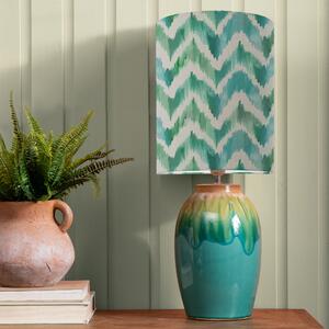 Eucalypt Table Lamp with Savh Shade Savh Turquoise Blue