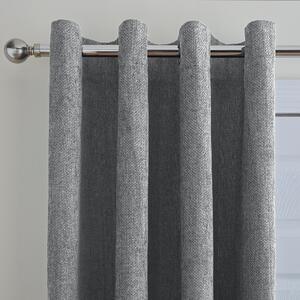 Ensley Chenille Thermal Eyelet Door Curtains Dove (Grey)