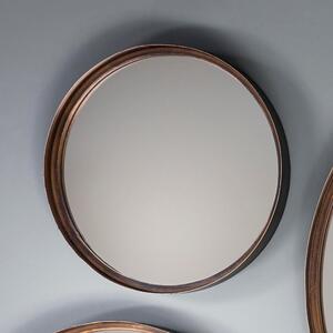 Set of 2 Ruse Round Wall Mirrors, 41cm Brown