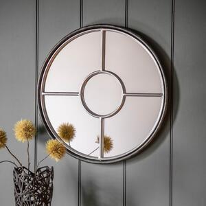 Rath Round Wall Mirror, Silver 60cm Silver
