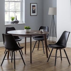 Farringdon Round Dining Table with 4 Kari Chairs, Beech Wood Black