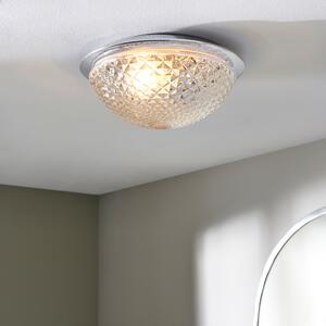 Tropic Faceted Dome Flush Bathroom Ceiling Fitting Clear