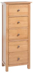 Tall Chest of Drawers 45x32x110 cm Solid Oak Wood