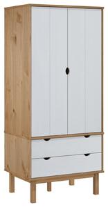 Wardrobe OTTA Brown and White 76.5x53x172 cm Solid Wood Pine