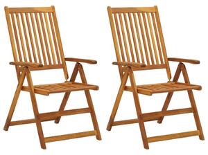 Garden Reclining Chairs 2 pcs Solid Acacia Wood