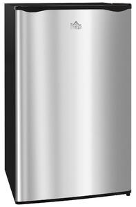 HOMCOM 91 Litre Freestanding Under Counter Fridge Freezer, Small Fridge with Chiller Box, Adjustable Thermostat, 47.5cm Wide, Silver Tone