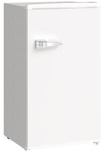 HOMCOM Under Counter Fridge, 85L Small Retro Refrigerator with Chiller Box, Adjustable Thermostat, Glass Shelves, White