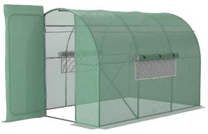 Outsunny Large Walk-In Greenhouse, Plant Gardening Tunnel Hot House with Metal Hinged Door, Galvanised Steel Frame & Mesh Windows (3 x 2M)