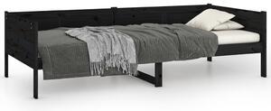 Day Bed Black Solid Wood Pine 90x200 cm