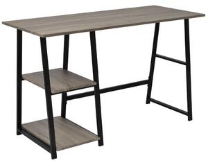 Desk with 2 Shelves Grey and Oak