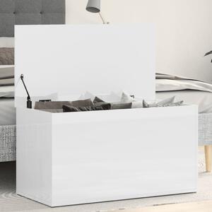 Storage Chest High Gloss White 84x42x46 cm Engineered Wood