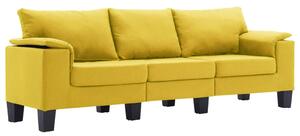 3-Seater Sofa Yellow Fabric