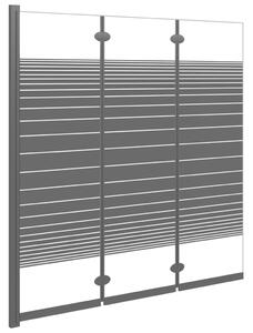 Foldable Shower Enclosure 3 Panels 130x130 cm ESG Black