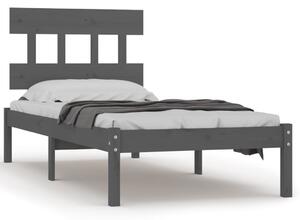 Bed Frame Grey Solid Wood 90x200 cm