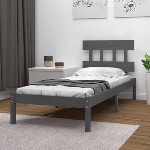 Bed Frame Grey Solid Wood 90x200 cm