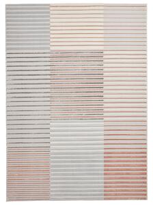 Aldrin Grey Striped Patterned Rectangular Rug for Living Room or Bedroom | Roseland Furniture