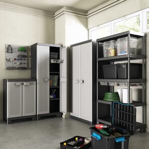 Keter Storage Cabinet with Shelves Logico Black and Grey 182 cm