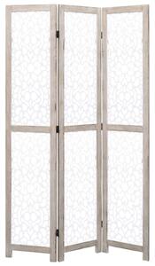 3-Panel Room Divider White 105x165 cm Solid Wood