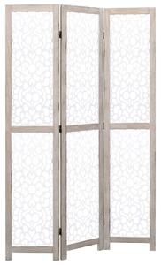 3-Panel Room Divider White 105x165 cm Solid Wood
