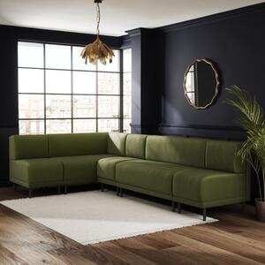 Mae Matte Plush Velvet Left Hand Dining Bench Bundle