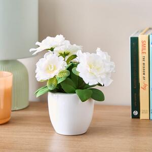 Artificial Blossom Floral in White Ceramic Plant Pot