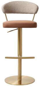 Sloan Leather Fabric Bar Stool In Brown