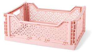 Folding crate - 40 x 30 x 15 cm. - Rose - Søstrene Grene