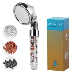 Showery® Eco-Flow: High Pressure Shower Head With Water Softening Filter, Ecoflow Without STOP Button / Without Shower Hose