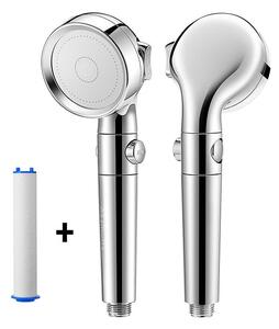 Showery® Eco Boost: Water Pressure Boosting Eco-Friendly Shower Head, 1x Filter / With STOP Button