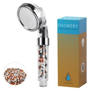 Showery® Eco-Flow: High Pressure Shower Head With Water Softening Filter, 2 in 1 Value Pack Without Stop Button / Without Shower Hose