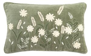 Ennerdale Velvet Floral 40cm x 60cm Filled Boudoir Natural
