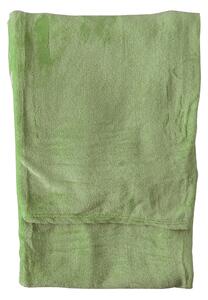 Rolled 140cm x 180cm Flannel Fleece Throw Green