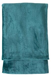 Rolled 140cm x 180cm Flannel Fleece Throw Teal