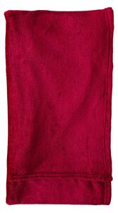 Rolled 140cm x 180cm Flannel Fleece Throw Red