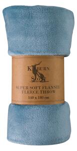 Rolled 140cm x 180cm Flannel Fleece Throw Denim