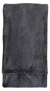 Rolled 140cm x 180cm Flannel Fleece Throw Charcoal