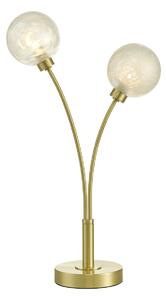 Dar Lighting Avari AVA4241 2 Light Table Lamp In Satin Brass With Frosted Glass