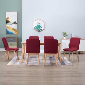 276929 Dining Chairs 6 pcs Red Fabric (248924+248925)