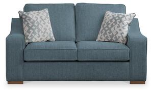 Grantham Fabric 2 Seater Sofa Bed with 2 Cushions | Natural & Lagoon