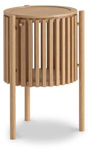 Shorwell Oak Slatted Story Sofa Side Table with Storage | Roseland