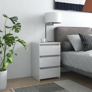 Bed Cabinets 2 pcs High Gloss White 40x35x62.5 cm Chipboard