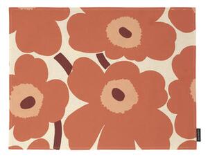 Pieni Unikko Placemat - / Coated cotton - 31 x 42 cm by Marimekko Orange