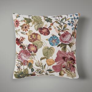 Floral Tapestry Cushion Purple/Yellow/White