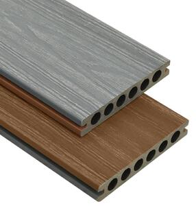 WPC Decking Boards with Accessories Brown and Grey 10 m² 2.2 m