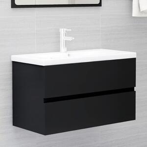 Sink Cabinet Black 80x38.5x45 cm Engineered Wood