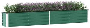 Garden Raised Bed Galvanised Steel 320x40x45 cm Green