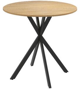 HOMCOM 80cm Industrial Round Dining Table - Oak