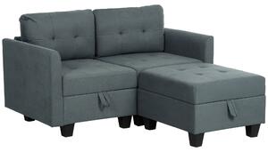 HOMCOM 'L' Shape Modular Storage Sofa - Dark Grey Aosom UK