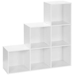 HOMCOM 3-Tier 6 Cube Shelving Unit: Organised Storage Solution for Home & Office, Pristine White Aosom UK