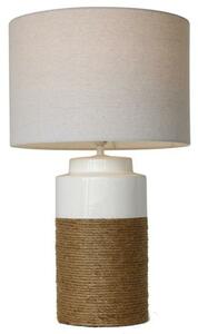 Desk lamp Home ESPRIT White Linen Ceramic 38 X 38 X 61,5 cm